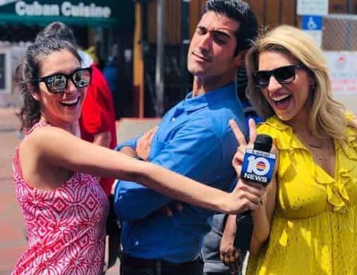 Nicole Perez with her fellow Local 10 news colleagues during the work. How much is Nicole's net worth in 2021?